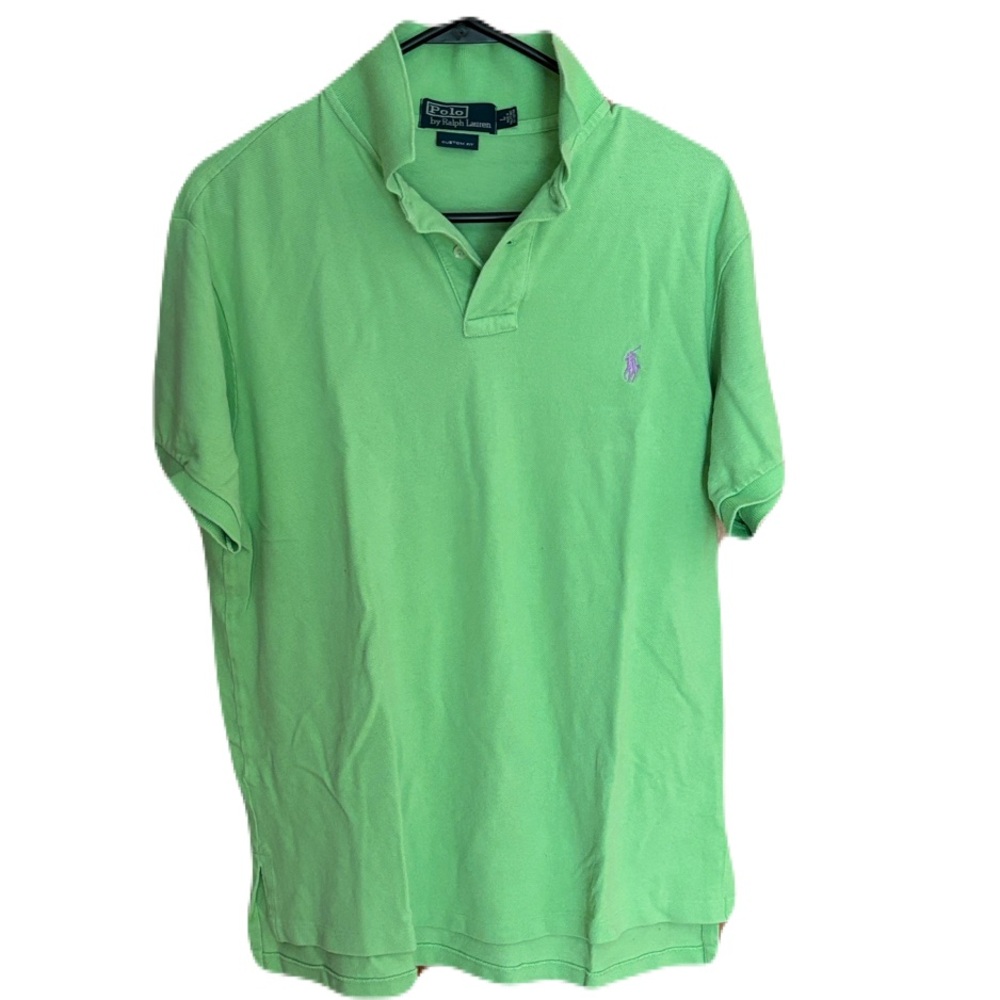 Polo by Ralph Lauren Custom Fit Vibrant Green Polo Shirt cotton